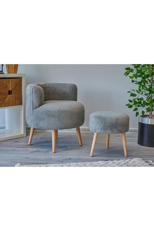 Çay Seti Tekli Koltuk Berjer Ve Puf Takımı (salon, Balkon, Ofis) 2 Li Takım