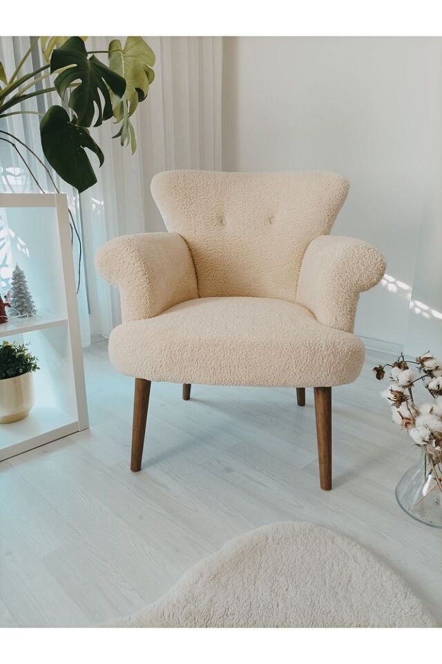 Çay Seti Tekli Koltuk, Berjer (salon, Balkon, Ofis) Turuncu