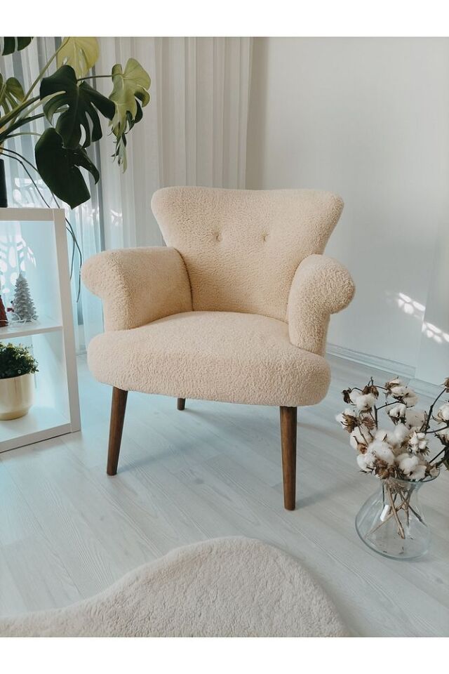 Çay Seti Tekli Koltuk, Berjer (salon, Balkon, Ofis) Turuncu
