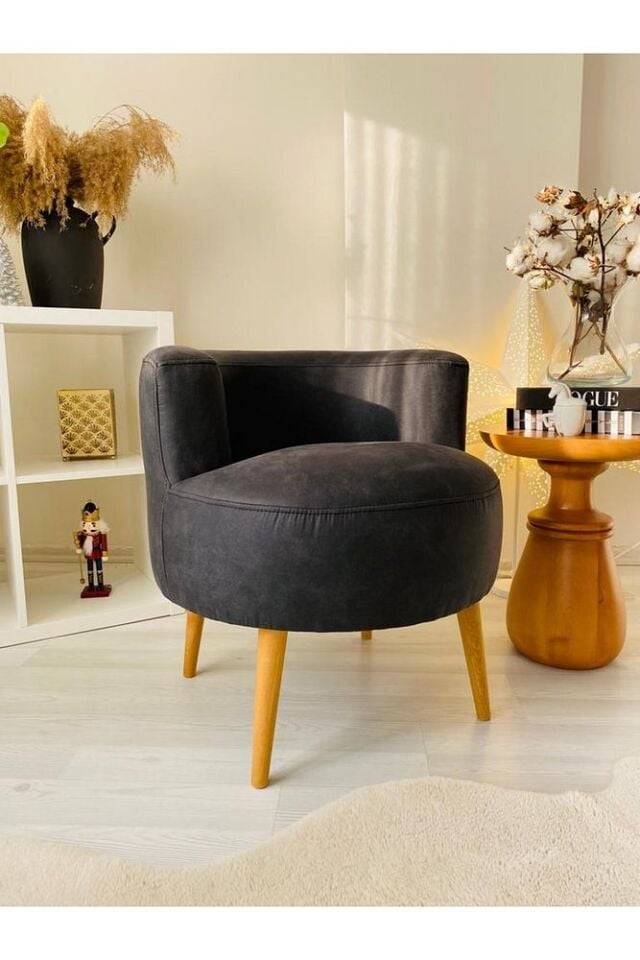Çay Seti Tekli Koltuk, Berjer (salon, Balkon, Ofis) Antrasit
