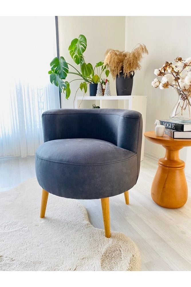 Çay Seti Tekli Koltuk, Berjer (salon, Balkon, Ofis) Antrasit