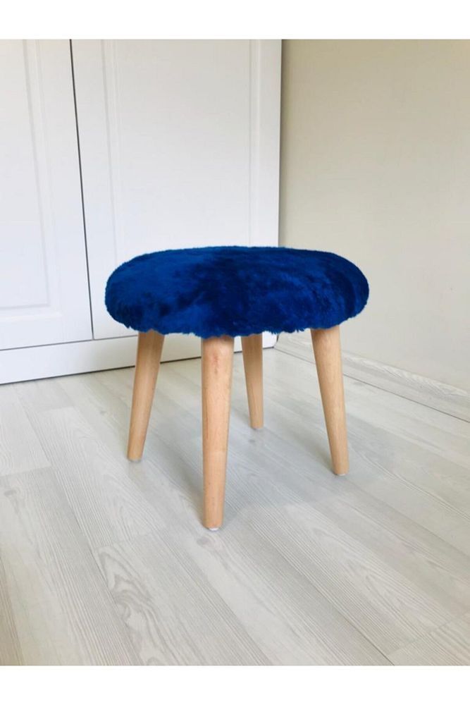 Neta Kıds Mavi Peluş Çocuk Taburesi Sandalyesi