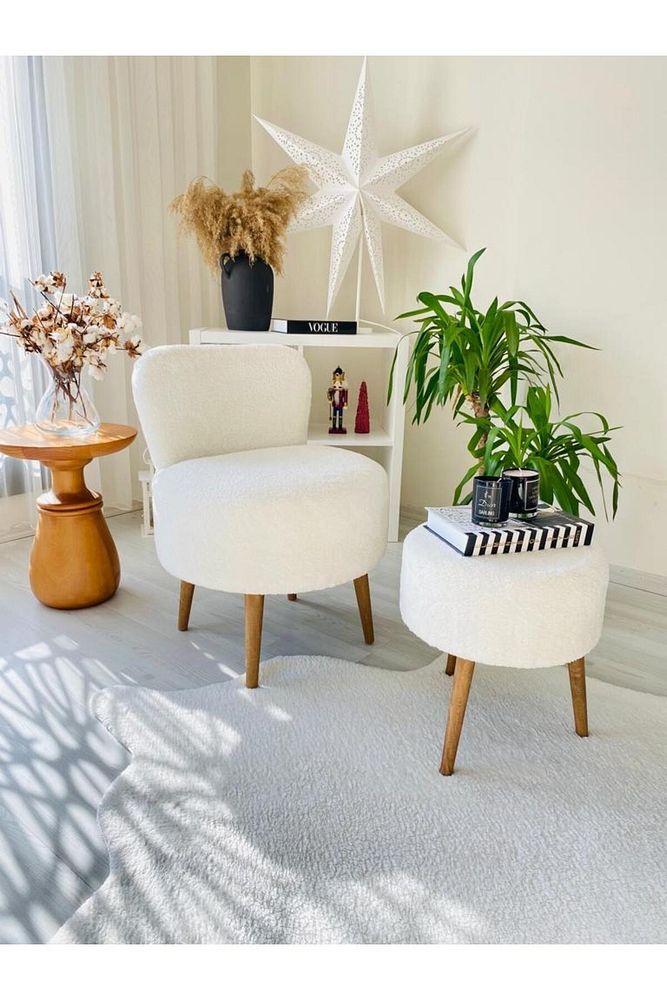 Çay Seti Tekli Koltuk Berjer Ve Puf Takımı (salon, Balkon, Ofis) 2 li Takım