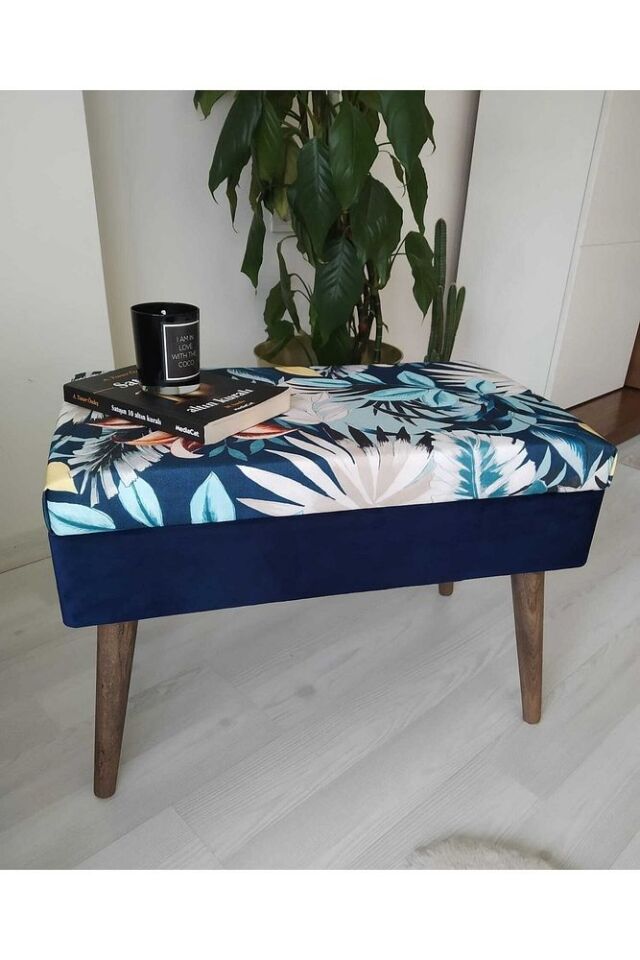 Gürgen Ahşap Ayaklı Handmade Geniş Oturum Alanlı Puf Bench Koltuk Sandalye