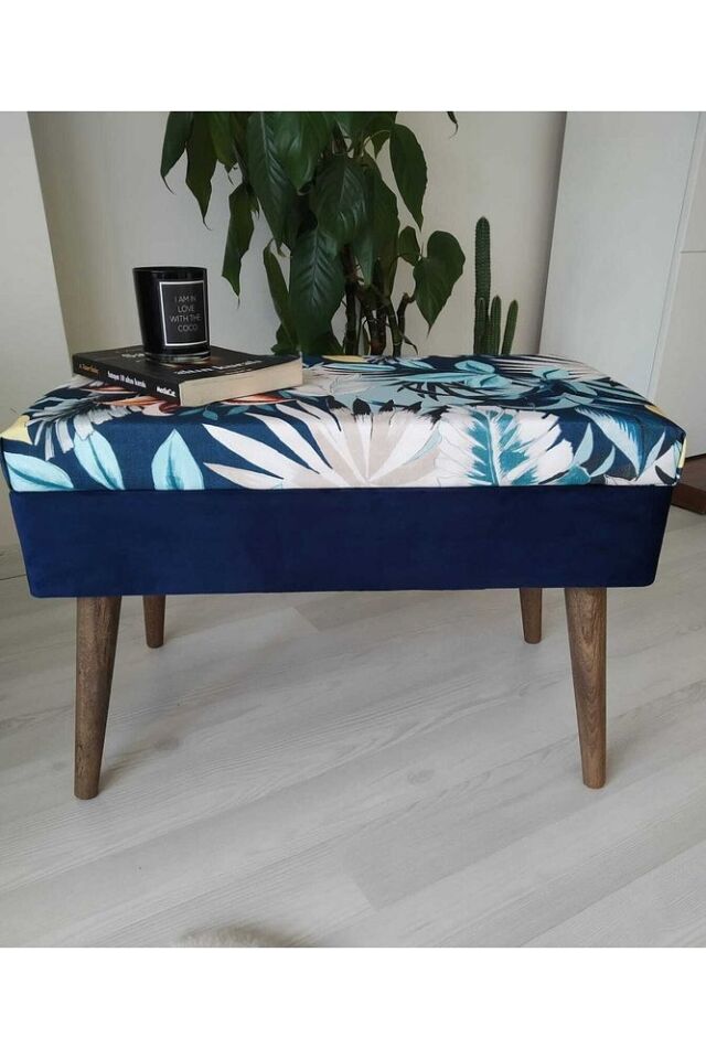 Gürgen Ahşap Ayaklı Handmade Geniş Oturum Alanlı Puf Bench Koltuk Sandalye