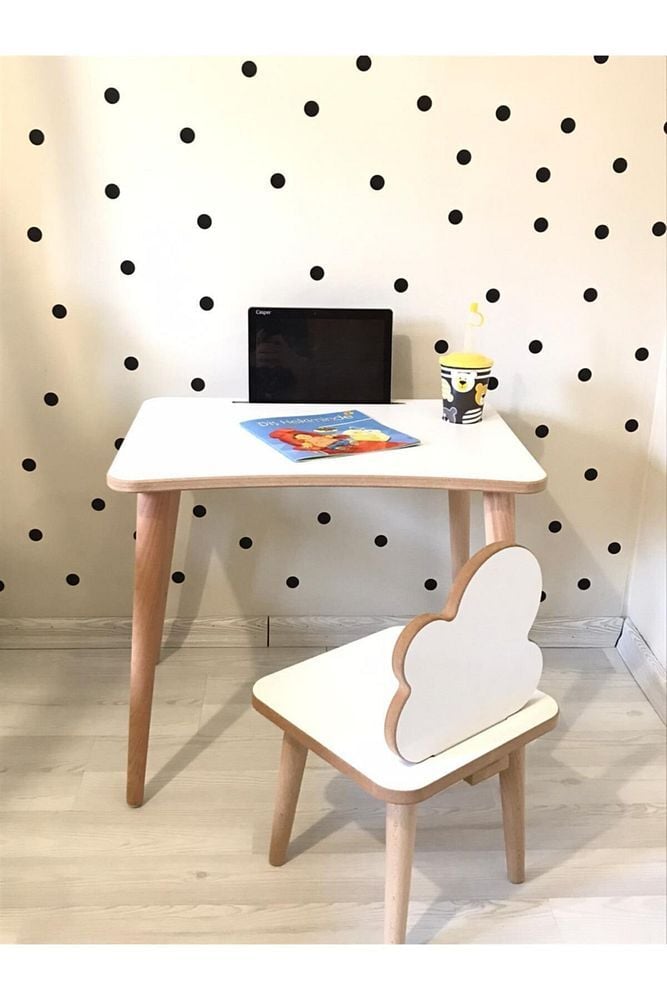 Neta Home Çocuk Aktivite Oyun Laptop Tablet Masa Bulut Sandalye Takımı